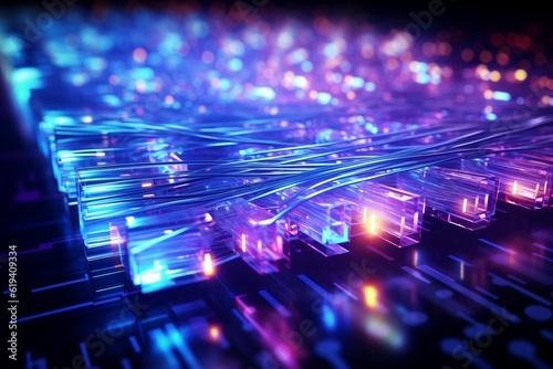 High Speed Fiber Optic Network Data Connection. Generative AI