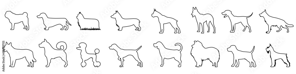 Dog icon vector set. pet illustration sign collection. Dog icon vector set. pet illustration sign collection.