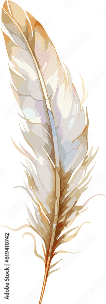 Watercolor vibrant feather Hand drawn illustration on white background
Watercolor vibrant feather Hand drawn illustration on white background