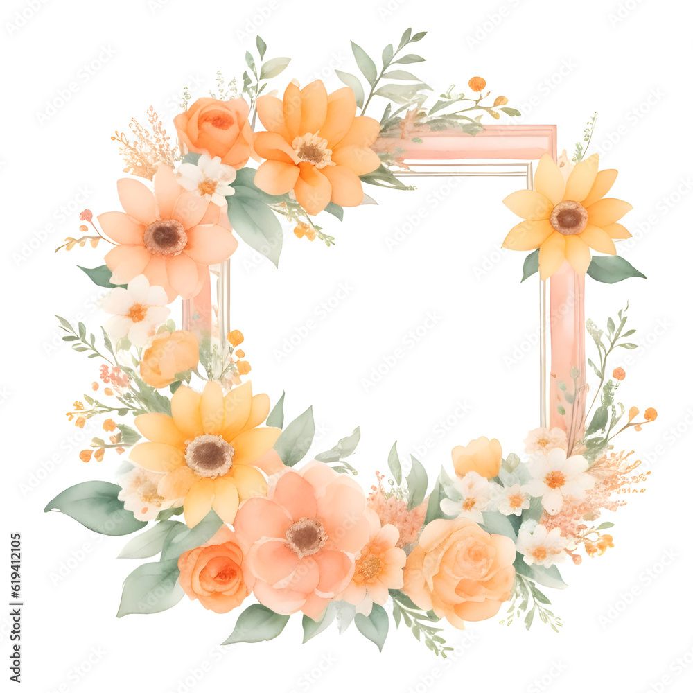 frame with flowers
