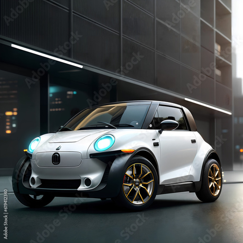 Small City Electric Modern Compact Car Concept. Ai Generated. © alemstar
