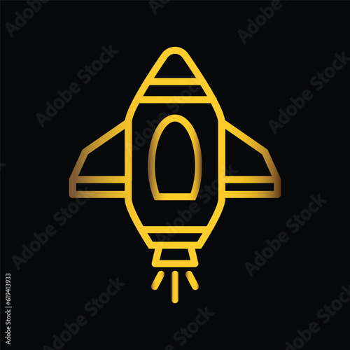 gold rocket, icon, template, vector, flat, logo, trendy, collection photo