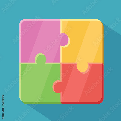 Puzzle symbol flat style icon vector illustration