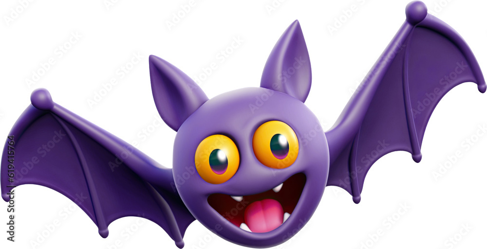 3D Rendering Halloween Illustration - Flying Purple Bat 3D Rendering Halloween Illustration - Flying Purple Bat