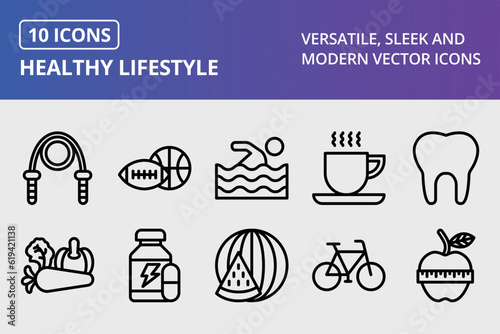 Vector Healthy Lifestyle Icon Set
