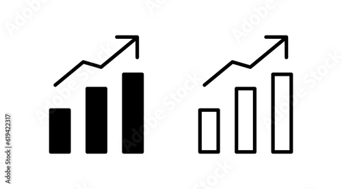 Free Download Growing graph Icon vector. Chart icon. Graph Icon - GFXLoad