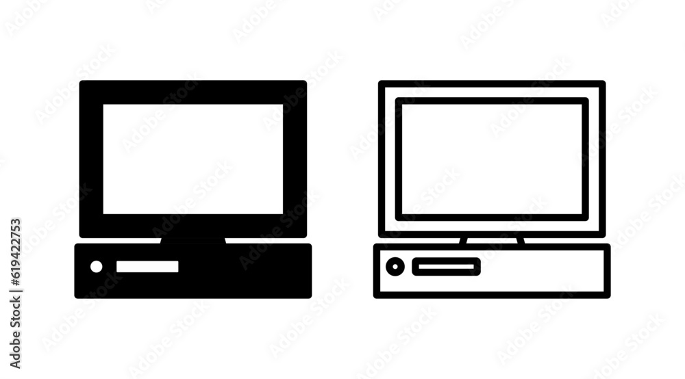Computer icon vector. computer monitor icon. Computer icon vector. computer monitor icon.