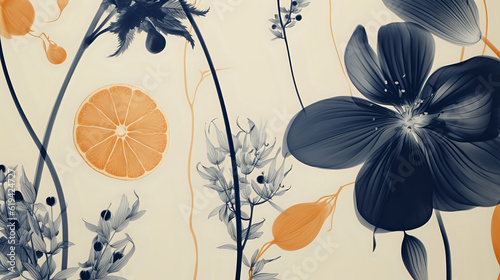 floral background with flowers  vector  leaf  flowers  pattern  spring   AI generated 