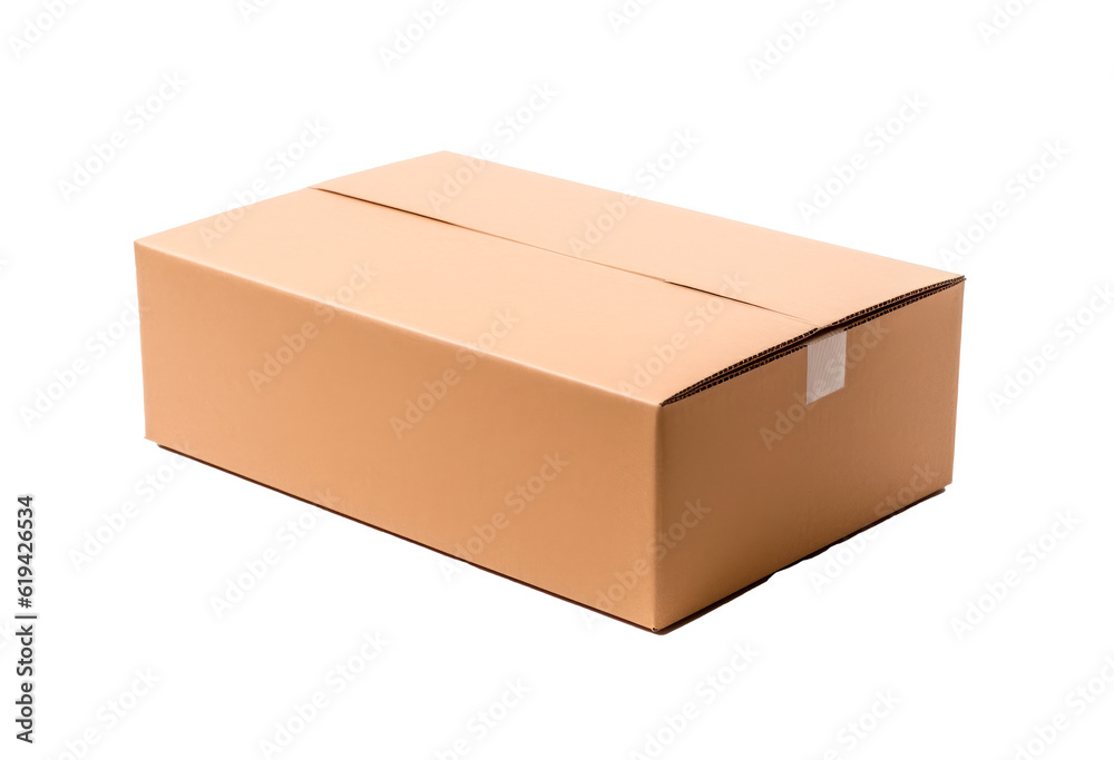 cardboard box isolated on transparent background. png file. cardboard box isolated on transparent background. png file.