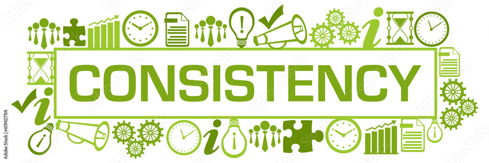 Consistency Business Symbols Surrounded Box Green Consistency Business Symbols Surrounded Box Green