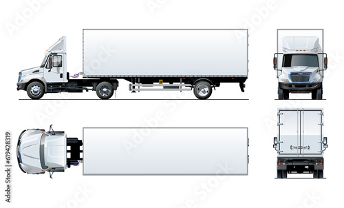 Semitruck template isolated on transparency background. PNG format