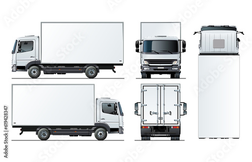 Delivery truck template isolated on transparency background. PNG format