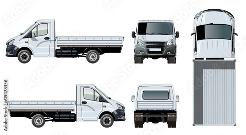 Flatbad truck template isolated on transparency background. PNG format