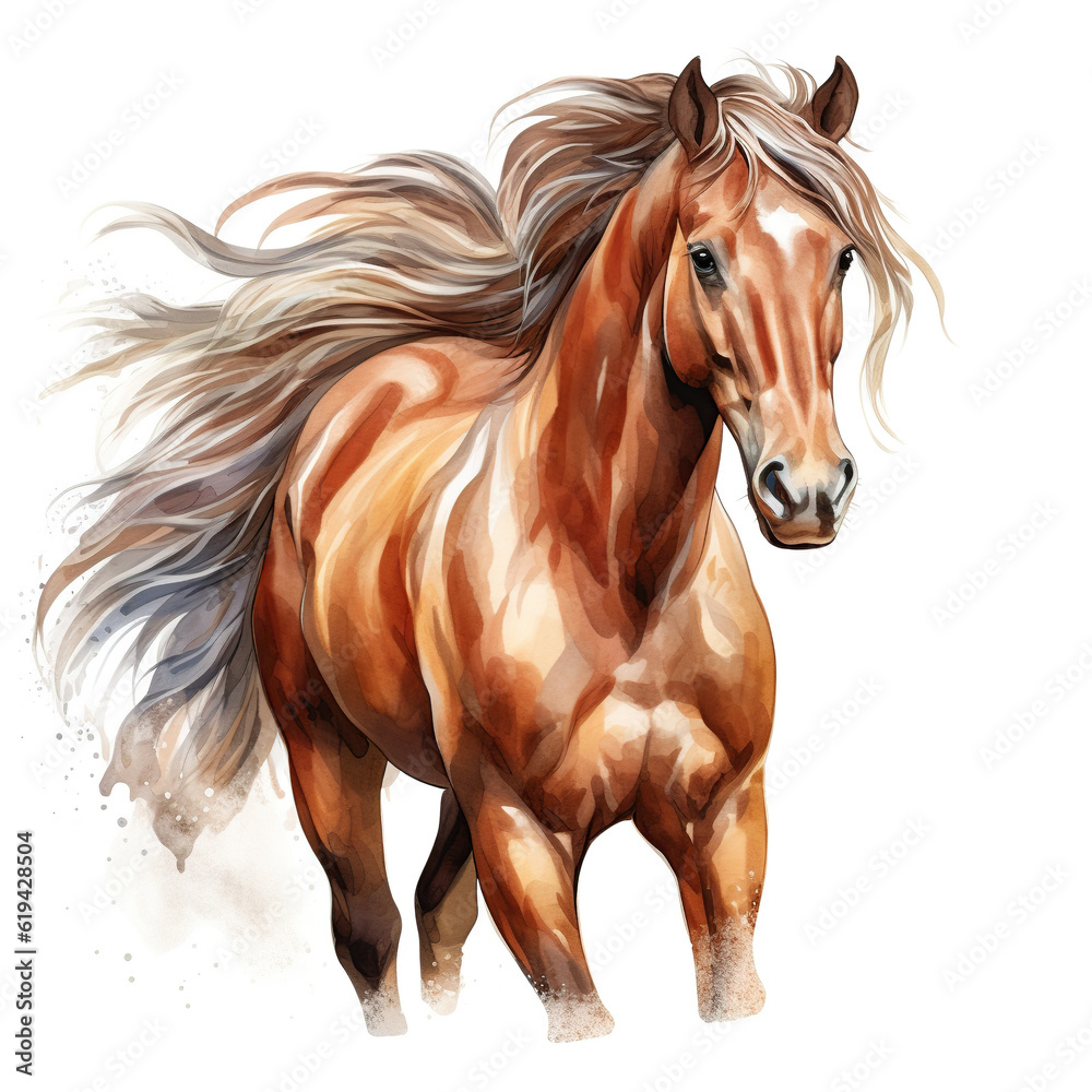 Obraz premium beautiful watercolor horse isolated on white background
