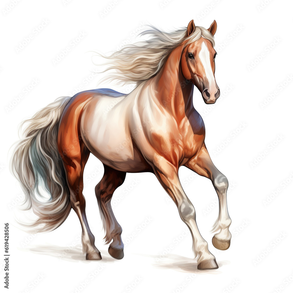 Obraz premium beautiful watercolor horse isolated on white background