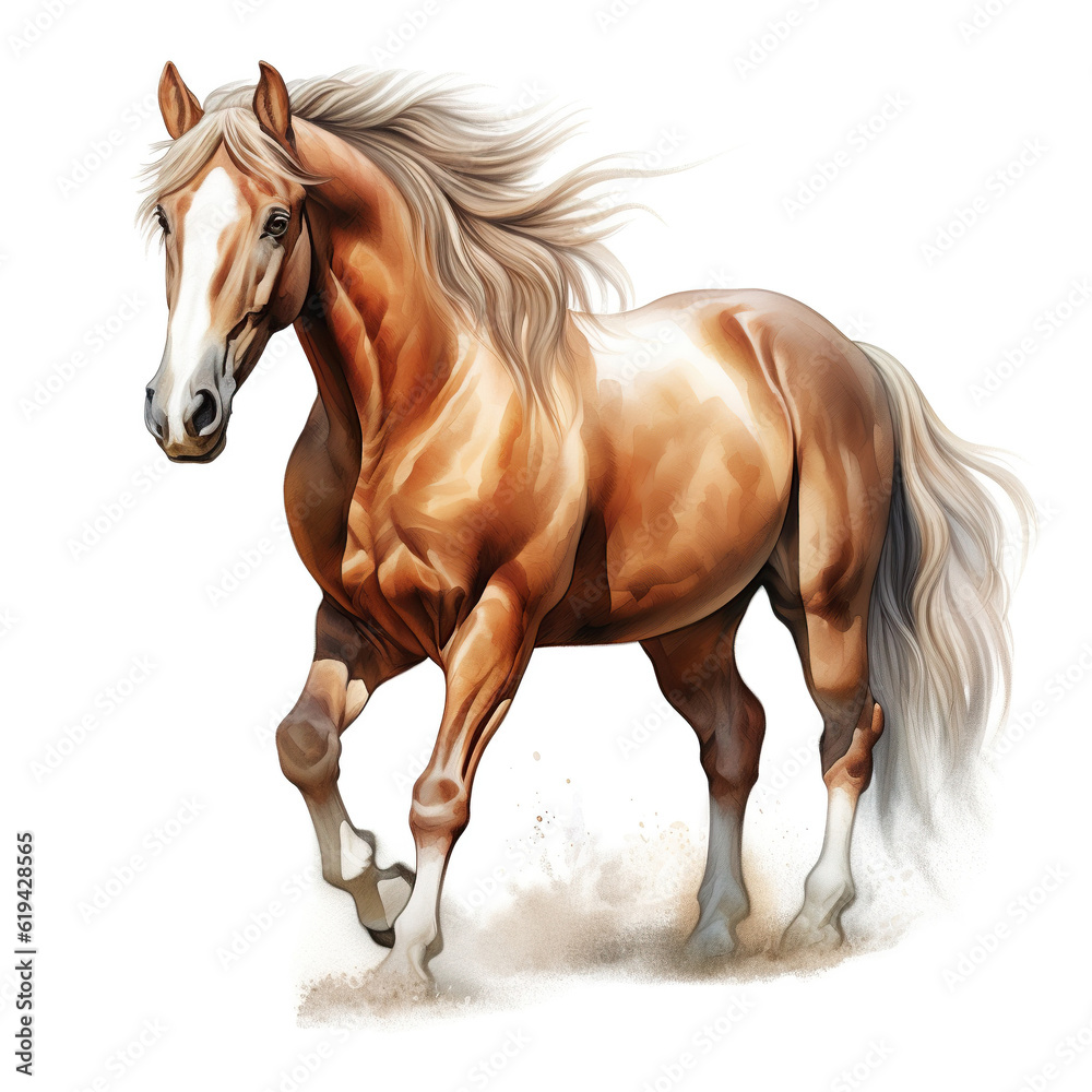 Obraz premium beautiful watercolor horse isolated on white background