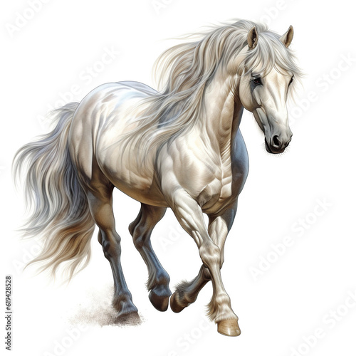 beautiful watercolor horse isolated on white background