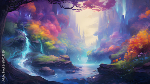 fantasy landscape with a river