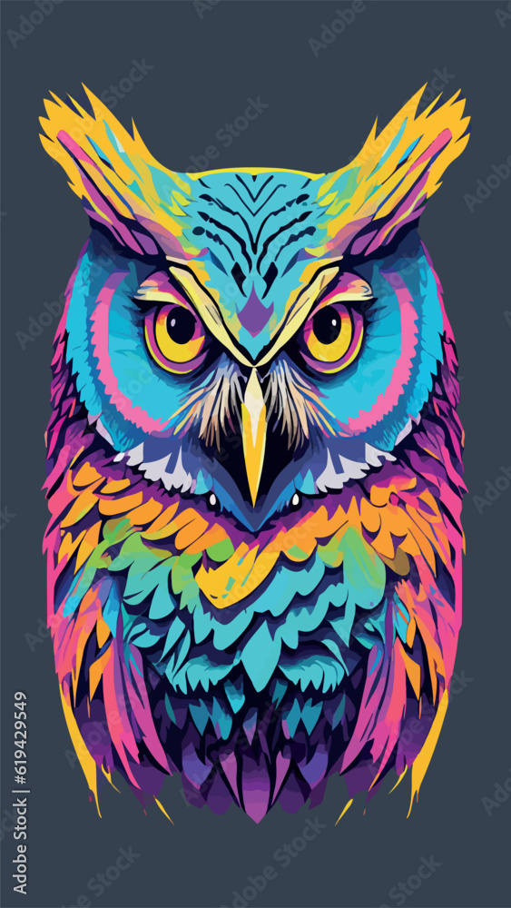 art owl animal color illustration poster design art owl animal color illustration poster design