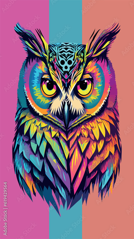 art owl animal color illustration poster design art owl animal color illustration poster design