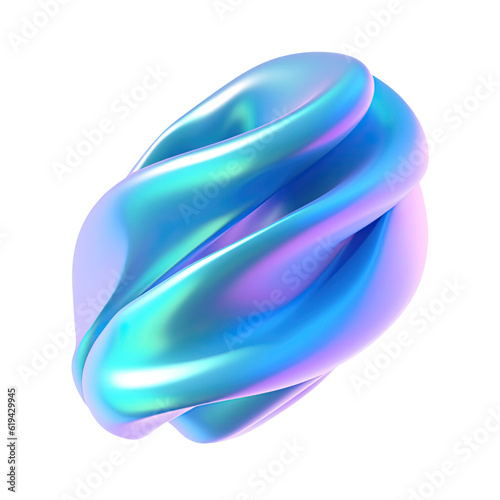 3D Abstract Shape of Gradient Colors