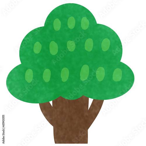 Drawing of green tree on tr...
