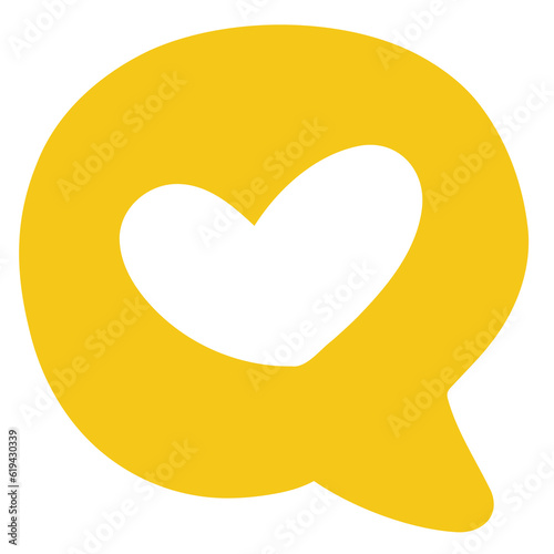 Heart in a yellow speech bu...