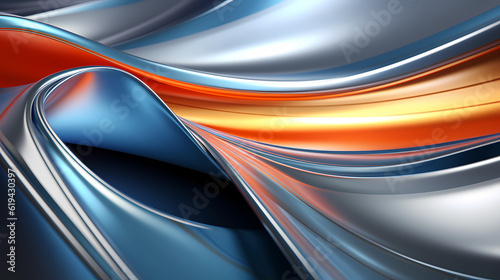  Abstract background , digital waves of orange and gray color Created with Generative AI technology