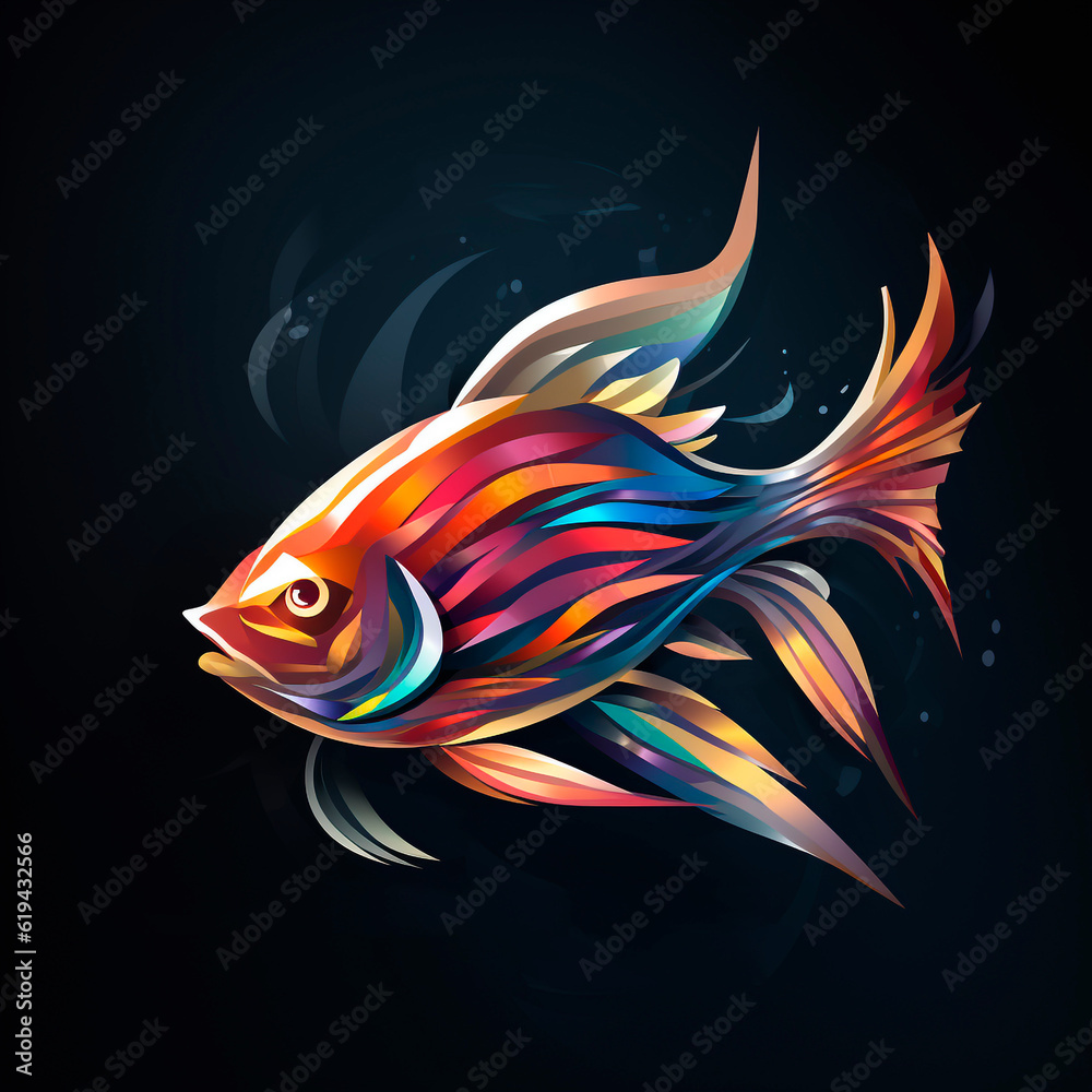 Mascot logo fish. Vector illustration сreated with AI technology Mascot logo fish. Vector illustration сreated with AI technology