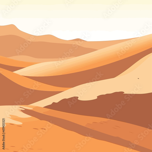 desert dunes dramatic vector flat minimalistic isolated illustration