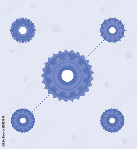 Vector gearwheel settings icon collection pack