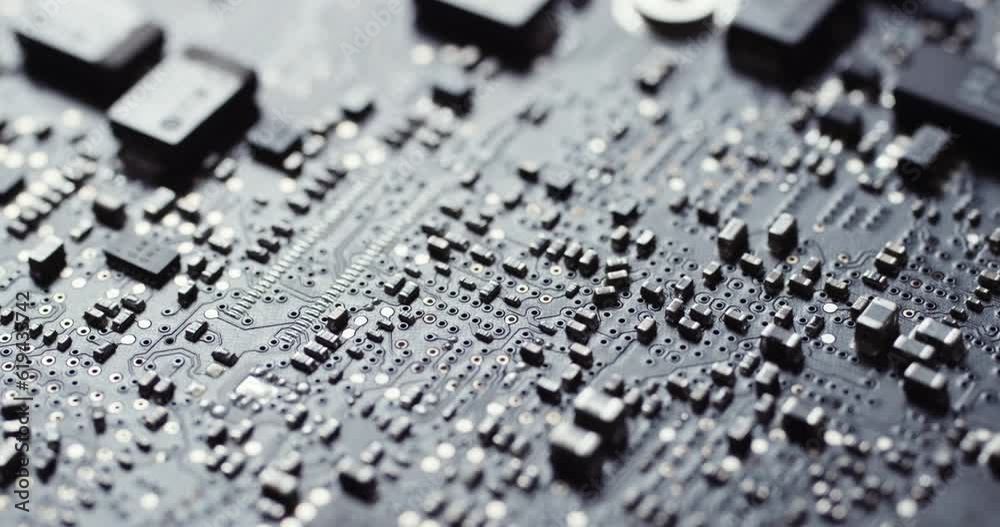 Integrated circuit board with processor close up. Integrated circuit board with processor close up.