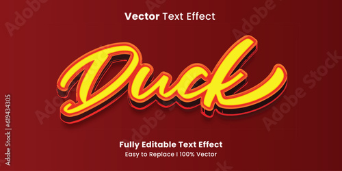 Fotografie Duck 3d text style effect