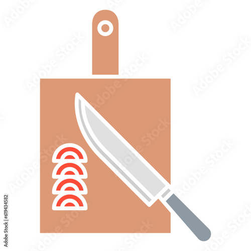 cutting board and knife