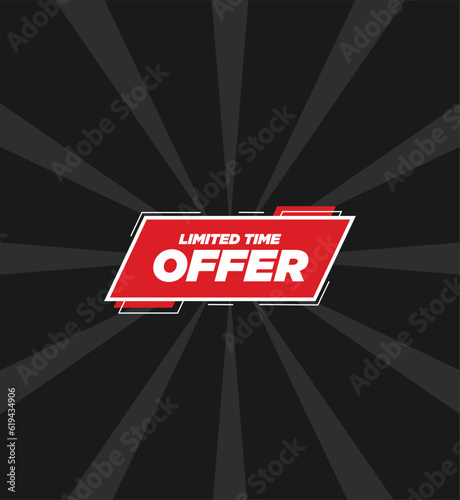 Vector abstract limited time sale offer banner post design