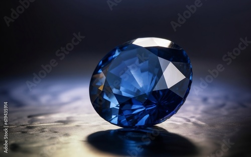 A blue diamond sitting on top of a table. Generative AI