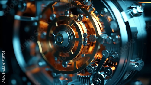 background of the gear mechanism inside the watch. Generative AI © kichigin19