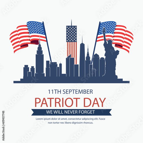 Free vector flat 9.11 patriot day illustration