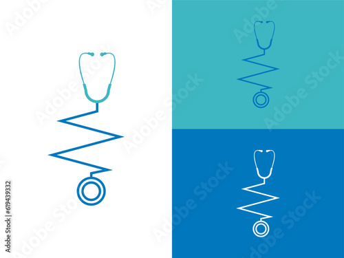 Medical stethoscope logo design icon vector illustration