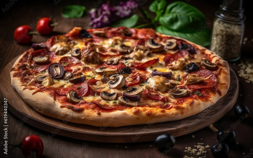 Delicious pizza. Generative AI