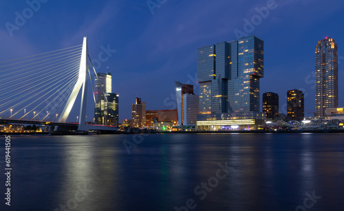 Rotterdam sky line by night 'Kop van Zuid'