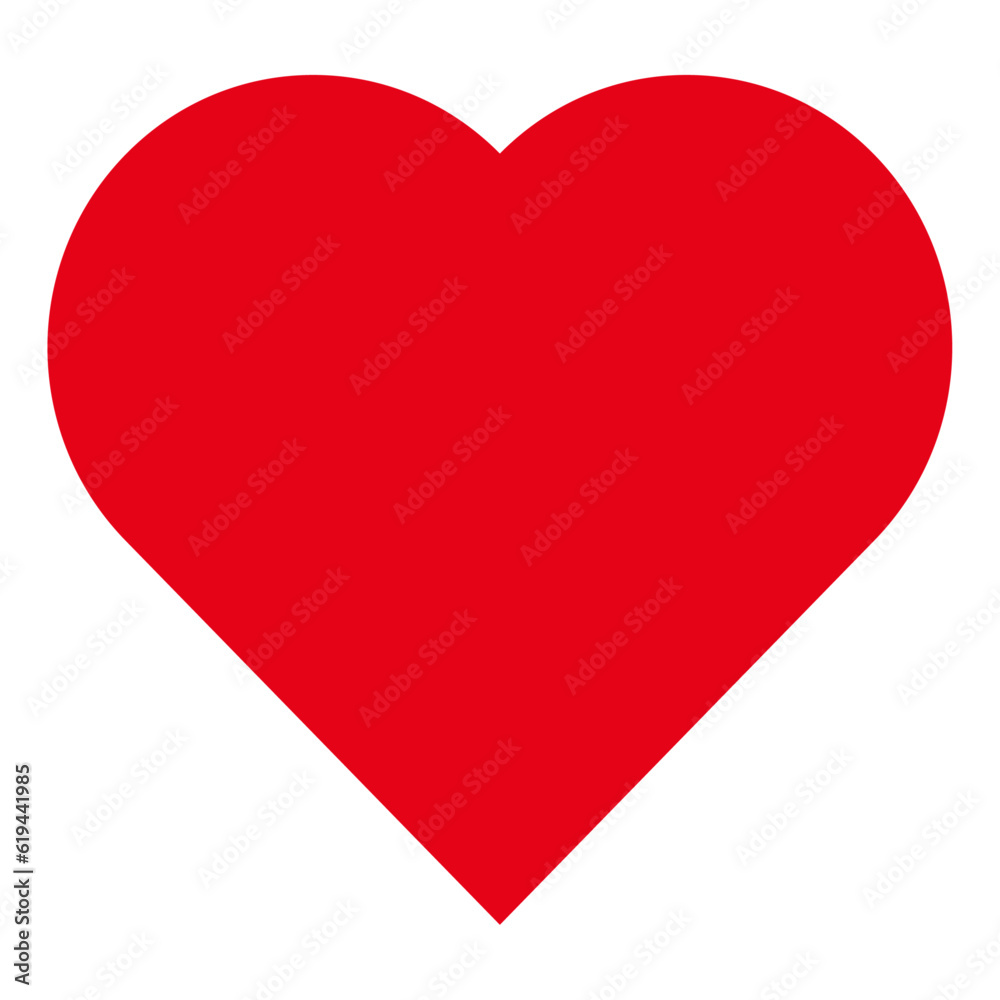 Red heart icon isolated on transparent background.