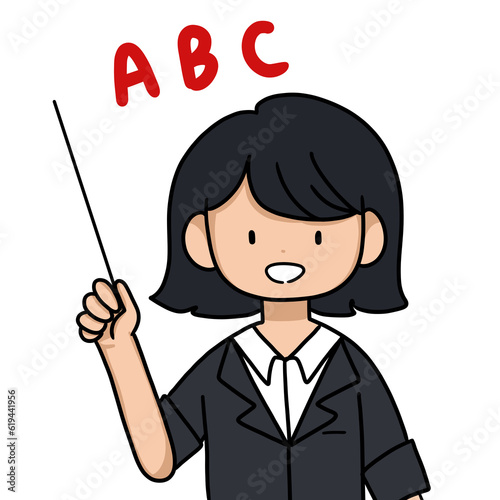 Teacher is a person who teaches in a school.