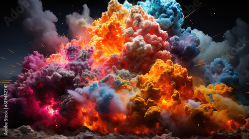 colorful explosion, created with Generative AI © Aliverz