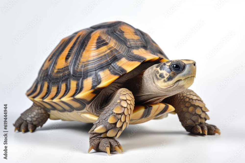 Land turtle on a white background.