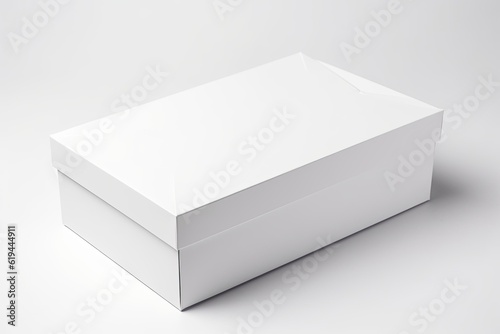 Closed white box isolated on white background. © Iryna