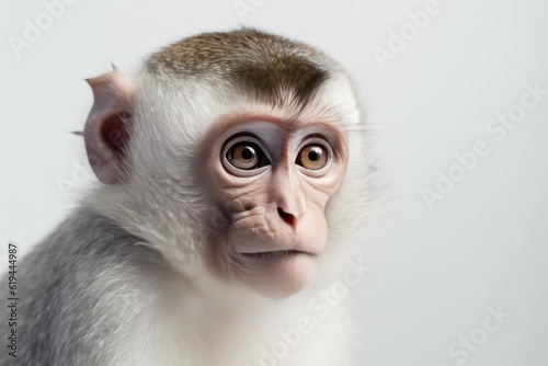 Portrait of a cute monkey on white background. © Iryna