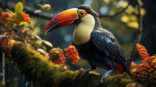 Beautiful toucan in a vibrant, colorful jungle or forest setting © Opacity Media