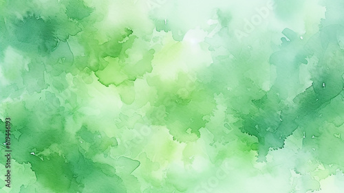 abstract watercolor green background summer spring energy freshness. Generative AI