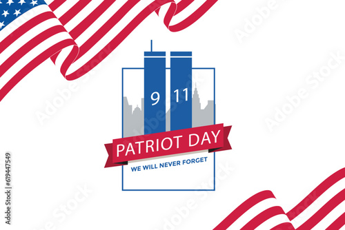 Free vector flat 9.11 patriot day background